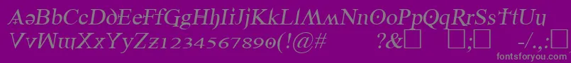 Denial2regularitalics Font – Gray Fonts on Purple Background