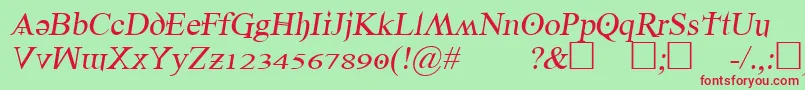 Denial2regularitalics Font – Red Fonts on Green Background