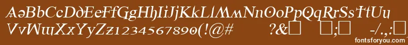 フォントDenial2regularitalics – 茶色の背景に白い文字