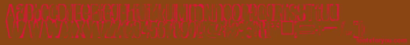 Rapture-Schriftart – Rote Schriften auf braunem Hintergrund