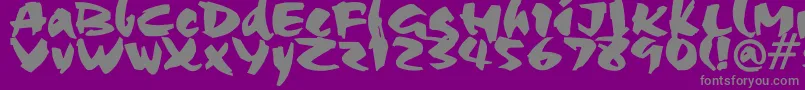 Yes.Union-fontti – harmaat kirjasimet violetilla taustalla