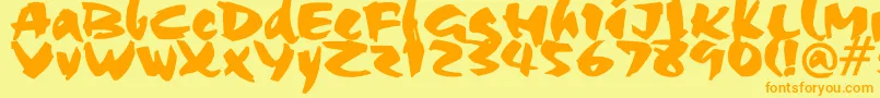 フォントYes.Union – オレンジの文字が黄色の背景にあります。