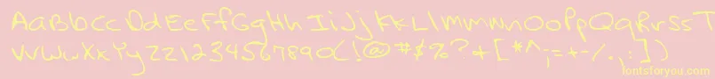 Police Lehn231 – polices jaunes sur fond rose