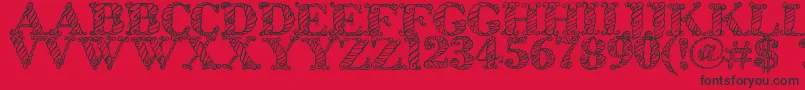 Zsynorebo Font – Black Fonts on Red Background