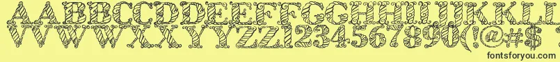 Zsynorebo Font – Black Fonts on Yellow Background