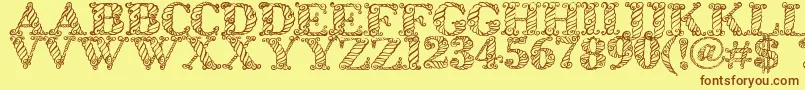 Zsynorebo Font – Brown Fonts on Yellow Background