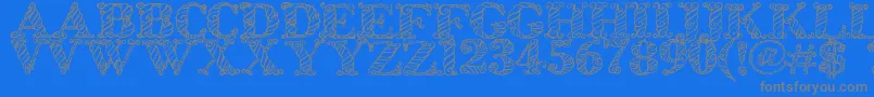 Zsynorebo-Schriftart – Graue Schriften auf blauem Hintergrund