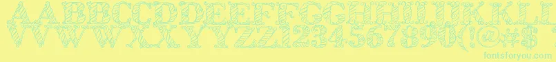 Zsynorebo Font – Green Fonts on Yellow Background