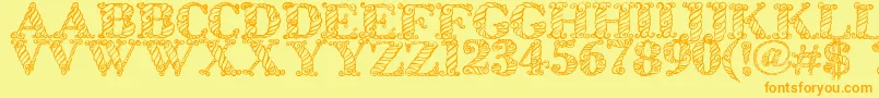 Zsynorebo Font – Orange Fonts on Yellow Background