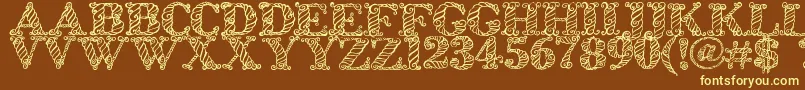 Zsynorebo Font – Yellow Fonts on Brown Background