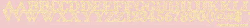 Zsynorebo-Schriftart – Gelbe Schriften auf rosa Hintergrund