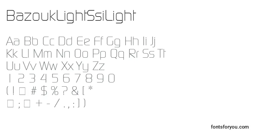 Fuente BazoukLightSsiLight - alfabeto, números, caracteres especiales