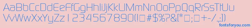 BazoukLightSsiLight-Schriftart – Blaue Schriften auf rosa Hintergrund