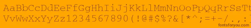 Couriertm Font – Brown Fonts on Orange Background