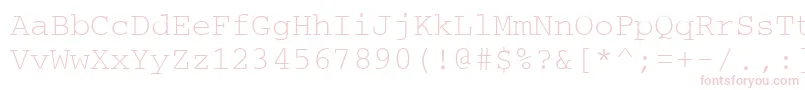 Couriertm-Schriftart – Rosa Schriften auf weißem Hintergrund
