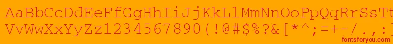 Couriertm Font – Red Fonts on Orange Background