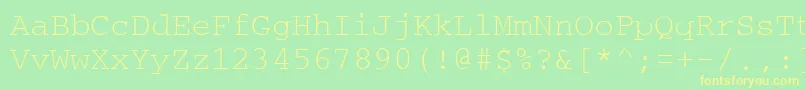 Шрифт Couriertm – жёлтые шрифты на зелёном фоне