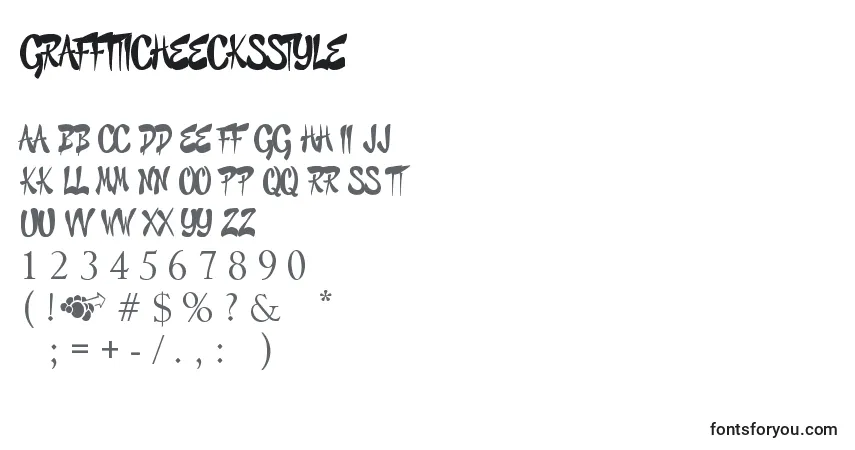 Czcionka GraffitiCheecksStyle – alfabet, cyfry, specjalne znaki