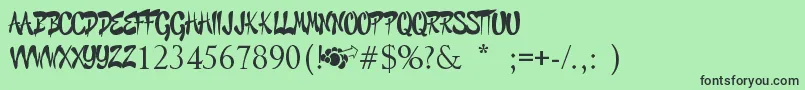 フォントGraffitiCheecksStyle – 緑の背景に黒い文字