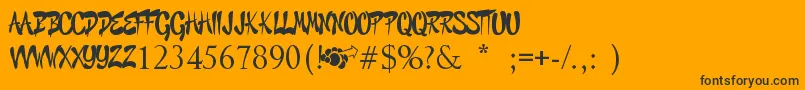 GraffitiCheecksStyle Font – Black Fonts on Orange Background
