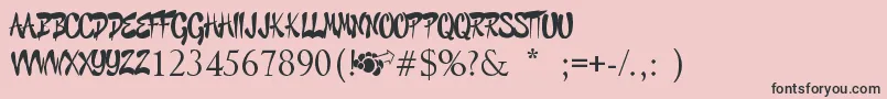 Шрифт GraffitiCheecksStyle – чёрные шрифты на розовом фоне