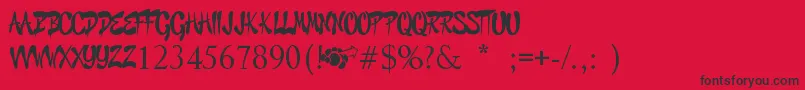GraffitiCheecksStyle Font – Black Fonts on Red Background