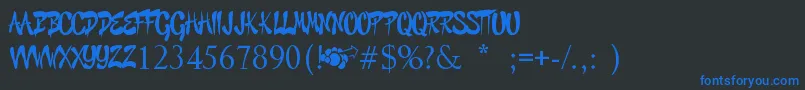 GraffitiCheecksStyle Font – Blue Fonts on Black Background