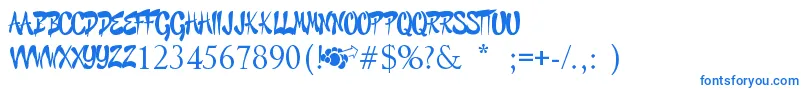 Шрифт GraffitiCheecksStyle – синие шрифты на белом фоне