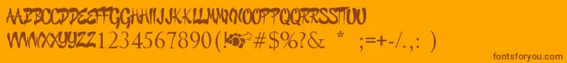 Шрифт GraffitiCheecksStyle – коричневые шрифты на оранжевом фоне