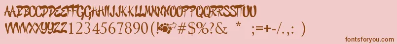 GraffitiCheecksStyle-fontti – ruskeat fontit vaaleanpunaisella taustalla