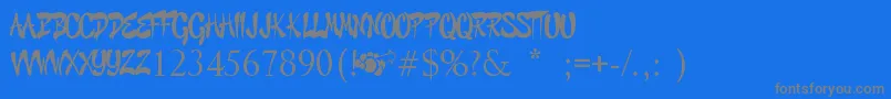 Czcionka GraffitiCheecksStyle – szare czcionki na niebieskim tle