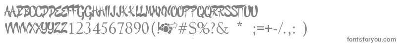 GraffitiCheecksStyle-fontti – harmaat kirjasimet valkoisella taustalla