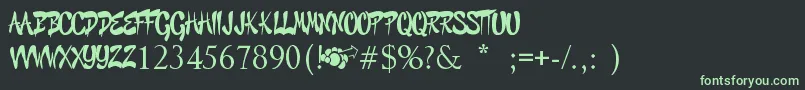 GraffitiCheecksStyle Font – Green Fonts on Black Background