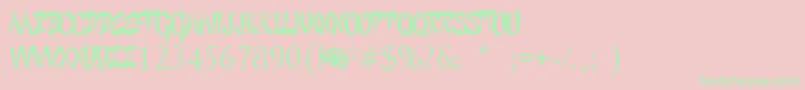 GraffitiCheecksStyle Font – Green Fonts on Pink Background