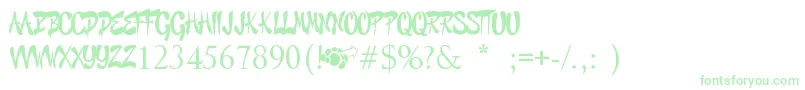 Czcionka GraffitiCheecksStyle – zielone czcionki na białym tle