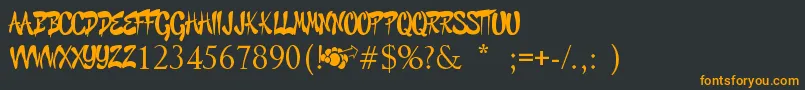 GraffitiCheecksStyle Font – Orange Fonts on Black Background