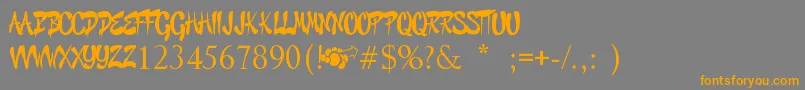 GraffitiCheecksStyle Font – Orange Fonts on Gray Background