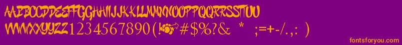 Шрифт GraffitiCheecksStyle – оранжевые шрифты на фиолетовом фоне