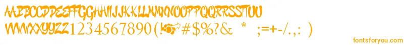 GraffitiCheecksStyle-Schriftart – Orangefarbene Schriften auf weißem Hintergrund