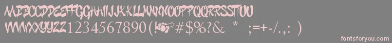 GraffitiCheecksStyle Font – Pink Fonts on Gray Background