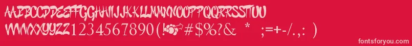 GraffitiCheecksStyle Font – Pink Fonts on Red Background