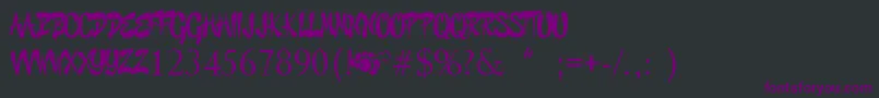 GraffitiCheecksStyle-fontti – violetit fontit mustalla taustalla