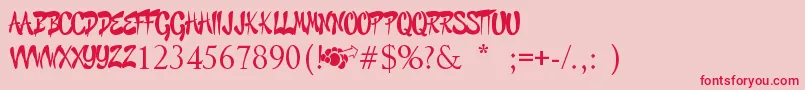 GraffitiCheecksStyle Font – Red Fonts on Pink Background