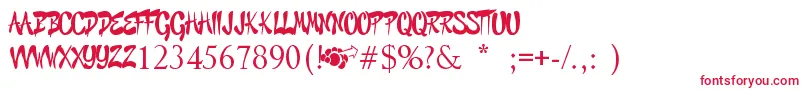 GraffitiCheecksStyle-fontti – punaiset fontit valkoisella taustalla