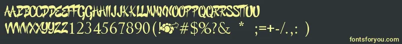 GraffitiCheecksStyle Font – Yellow Fonts on Black Background