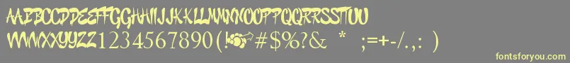 GraffitiCheecksStyle Font – Yellow Fonts on Gray Background