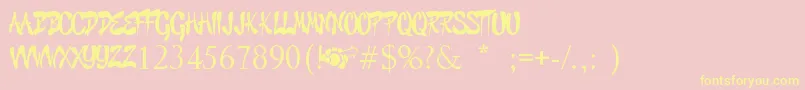 GraffitiCheecksStyle Font – Yellow Fonts on Pink Background