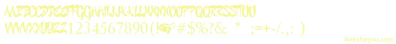 GraffitiCheecksStyle-fontti – keltaiset fontit valkoisella taustalla