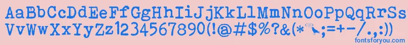BohemianTypewriter Font – Blue Fonts on Pink Background