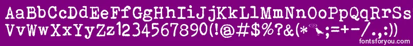 フォントBohemianTypewriter – 紫の背景に白い文字